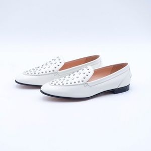 NEW J.Crew Studded No Tab Academy Loafers JG-1984945 Ivory White